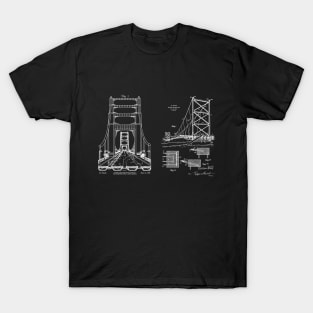 Two Bridges Bridge Construction Patents T-Shirt